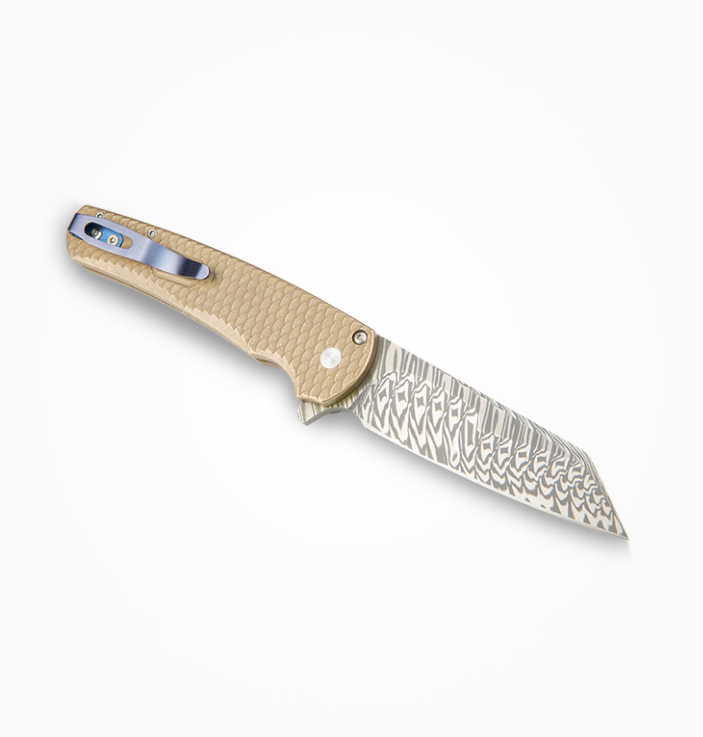 Pro-Tech Malibu  - AlBronze Dragon Scale Handle + Irie Compound Ground Damasteel Blade