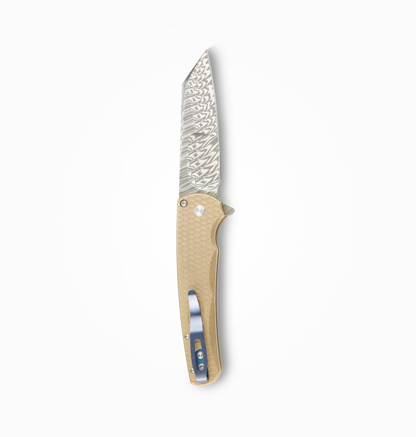 Pro-Tech Malibu  - AlBronze Dragon Scale Handle + Irie Compound Ground Damasteel Blade