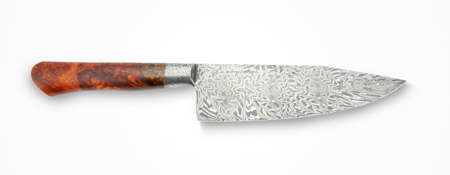 Jack Rellstab Custom 7" Integral Damascus Western Chef #089