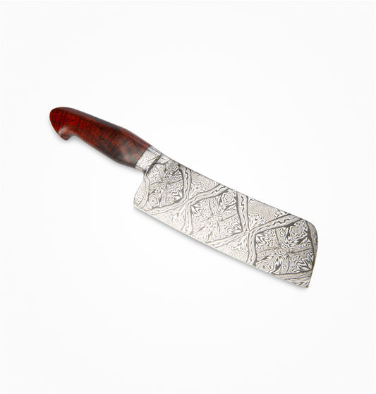 Arik Miller/NWKW - Custom 7” Mosaic Damascus Integral Cleaver #014