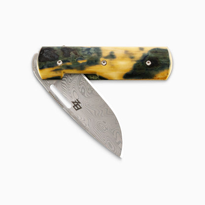 Brad Zinker - Custom DZ Damasteel Pocket Knife w/ Mammoth Ivory Scales