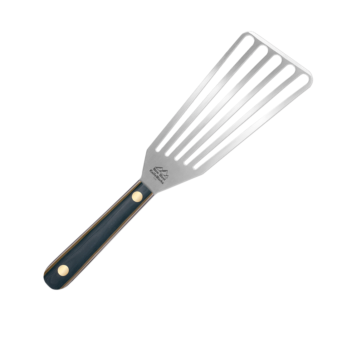 Stainless Steel Slotted Spatula - Kitchen Metal Turner for Cooking with  Wooden Handle